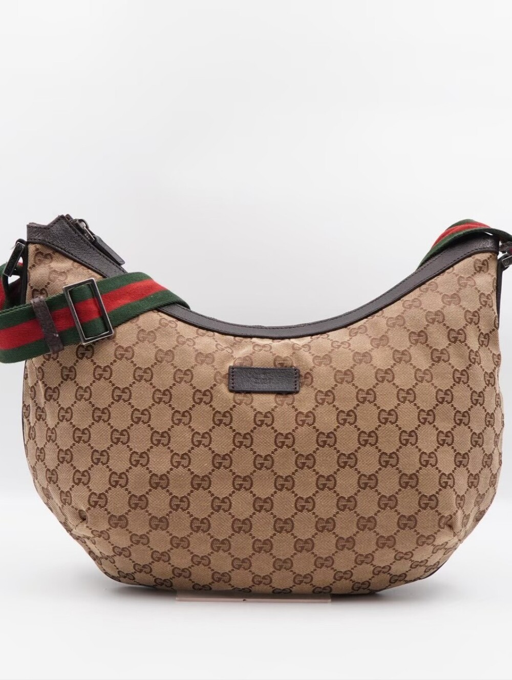 CI19 💗 Gucci GG Canvas Sherry line halfmoon Large Crossbody